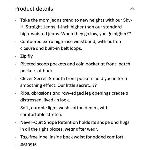 Old Navy Sky Hi Extra High Rise Straight Leg Raw Hem Ankle Stretch Jeans women 8 - Picture 15 of 16